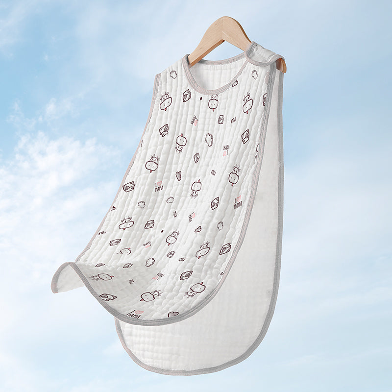 Cotton Gauze Sleeveless Newborn Sleeping Bag - Happy Coo Cotton Gauze Sleeveless Newborn Sleeping Bag - Happy Coo