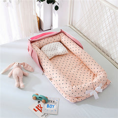 Cute Design's Portable & Foldable Cotton Baby Bed - Happy Coo Cute Design's Portable & Foldable Cotton Baby Bed - Happy Coo