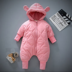 LONG SLEEVE HOODED BABY ROMPER - Happy Coo LONG SLEEVE HOODED BABY ROMPER - Happy Coo