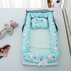 Cute Design's Portable & Foldable Cotton Baby Bed - Happy Coo Cute Design's Portable & Foldable Cotton Baby Bed - Happy Coo