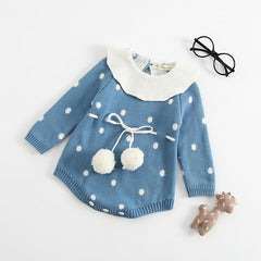 Girls' baby knitted wool jumpsuit romper - Happy Coo Girls' baby knitted wool jumpsuit romper - Happy Coo