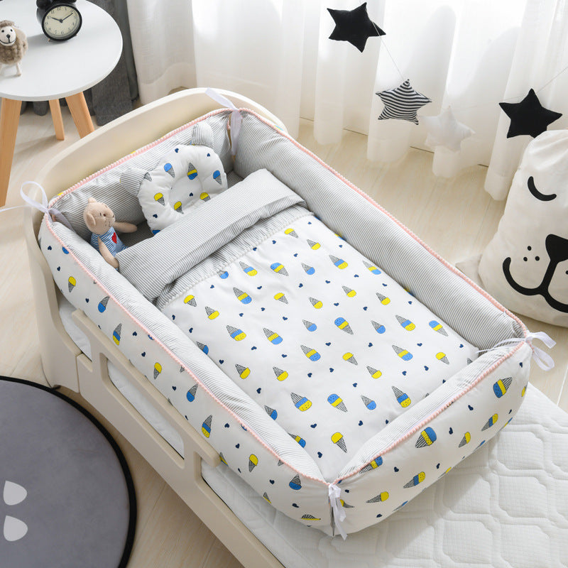 Portable Baby Sleeping Nest with Removable Cover - Happy Coo Portable Baby Sleeping Nest with Removable Cover - Happy Coo
