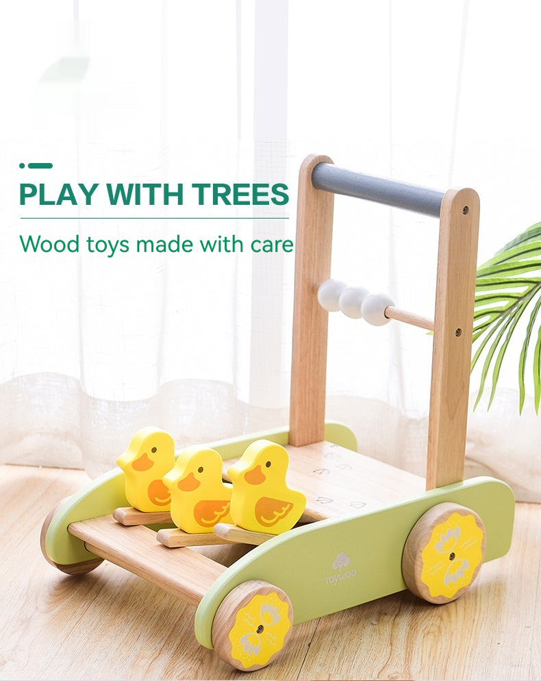 Baby Stroller Wooden Push Toy - Happy Coo Baby Stroller Wooden Push Toy - Happy Coo