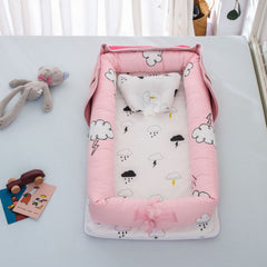 Cute Design's Portable & Foldable Cotton Baby Bed - Happy Coo Cute Design's Portable & Foldable Cotton Baby Bed - Happy Coo