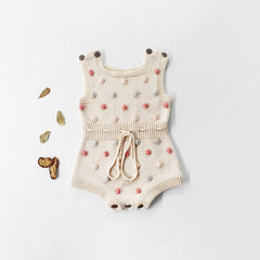 Handmade colorful hair ball baby romper romper - Happy Coo Handmade colorful hair ball baby romper romper - Happy Coo
