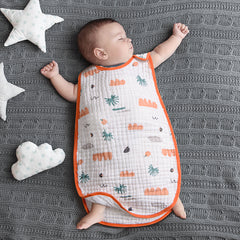 Cotton Gauze Sleeveless Newborn Sleeping Bag - Happy Coo Cotton Gauze Sleeveless Newborn Sleeping Bag - Happy Coo