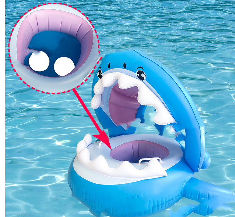 Inflatable Awning Shark Swimming Ring - Happy Coo Inflatable Awning Shark Swimming Ring - Happy Coo