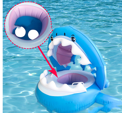 Inflatable Awning Shark Swimming Ring - Happy Coo Inflatable Awning Shark Swimming Ring - Happy Coo