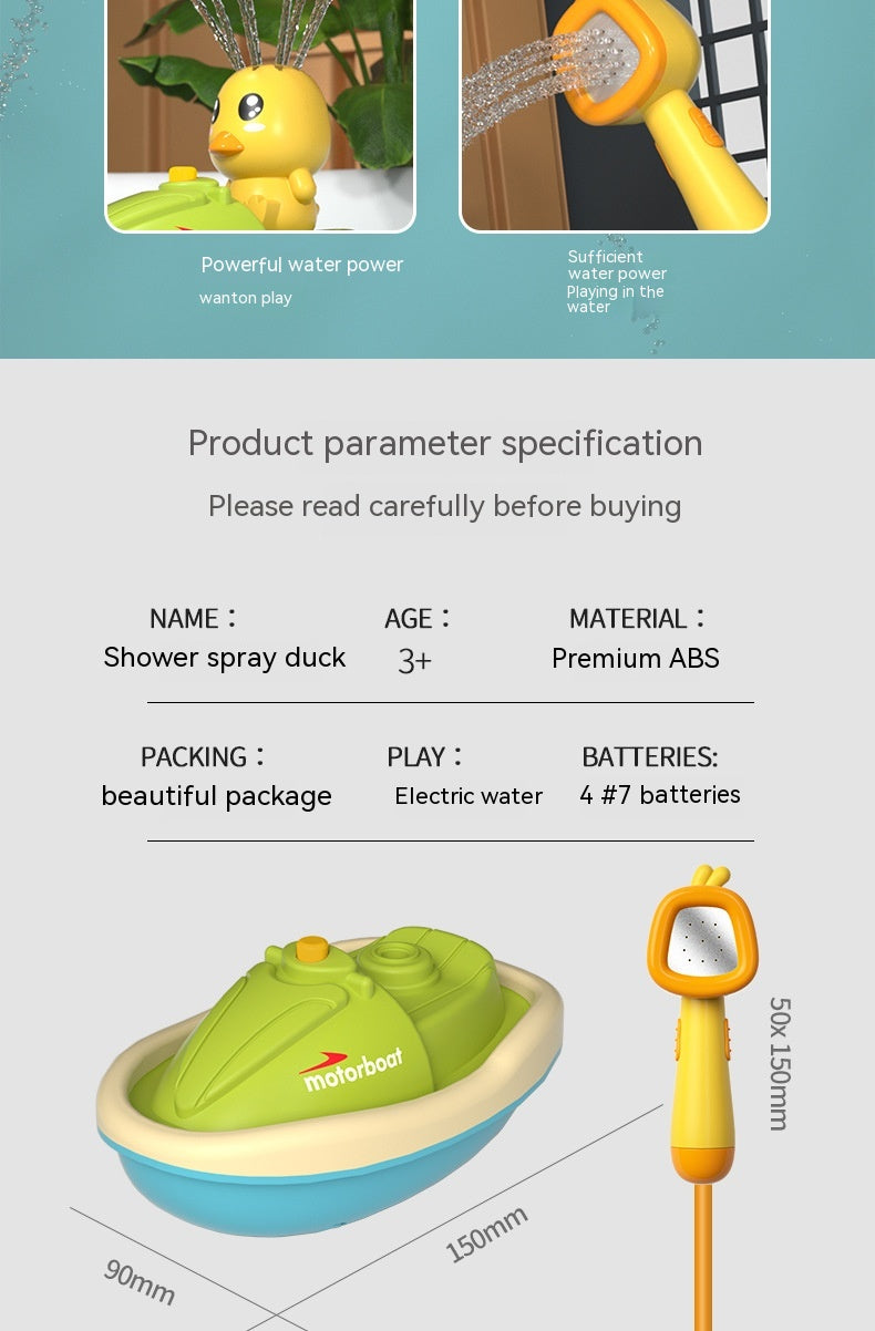 Yellow Duck Sprinkler Boat Spray Bath Toy - Happy Coo Yellow Duck Sprinkler Boat Spray Bath Toy - Happy Coo
