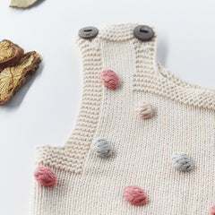 Handmade colorful hair ball baby romper romper - Happy Coo Handmade colorful hair ball baby romper romper - Happy Coo