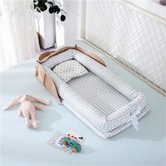 Cute Design's Portable & Foldable Cotton Baby Bed - Happy Coo Cute Design's Portable & Foldable Cotton Baby Bed - Happy Coo