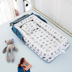 Cute Design's Portable & Foldable Cotton Baby Bed - Happy Coo Cute Design's Portable & Foldable Cotton Baby Bed - Happy Coo