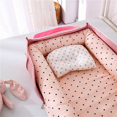 Cute Design's Portable & Foldable Cotton Baby Bed - Happy Coo Cute Design's Portable & Foldable Cotton Baby Bed - Happy Coo