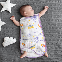 Cotton Gauze Sleeveless Newborn Sleeping Bag - Happy Coo Cotton Gauze Sleeveless Newborn Sleeping Bag - Happy Coo