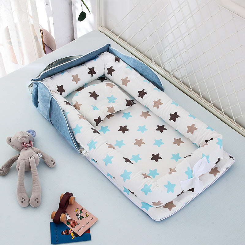 Cute Design's Portable & Foldable Cotton Baby Bed - Happy Coo Cute Design's Portable & Foldable Cotton Baby Bed - Happy Coo
