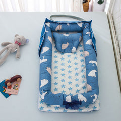 Cute Design's Portable & Foldable Cotton Baby Bed - Happy Coo Cute Design's Portable & Foldable Cotton Baby Bed - Happy Coo