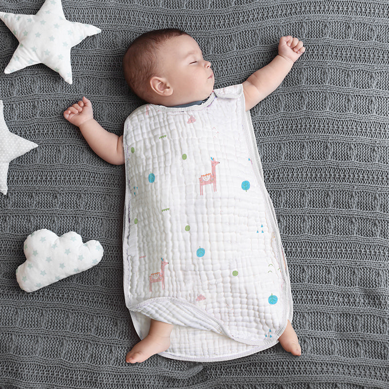 Cotton Gauze Sleeveless Newborn Sleeping Bag - Happy Coo Cotton Gauze Sleeveless Newborn Sleeping Bag - Happy Coo