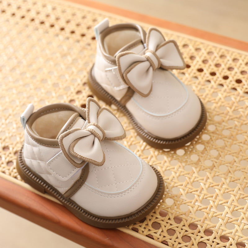 Girl Baby Simple Bow Cotton Casual Shoes - Happy Coo Girl Baby Simple Bow Cotton Casual Shoes - Happy Coo
