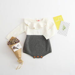 Girls' baby knitted wool jumpsuit romper - Happy Coo Girls' baby knitted wool jumpsuit romper - Happy Coo
