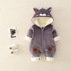 Newborn Baby Cartoon Clothes Autumn And Winter Plus Cotton Romper Climbing Clothes For Men And Women - Happy Coo Newborn Baby Cartoon Clothes Autumn And Winter Plus Cotton Romper Climbing Clothes For Men And Women - Happy Coo