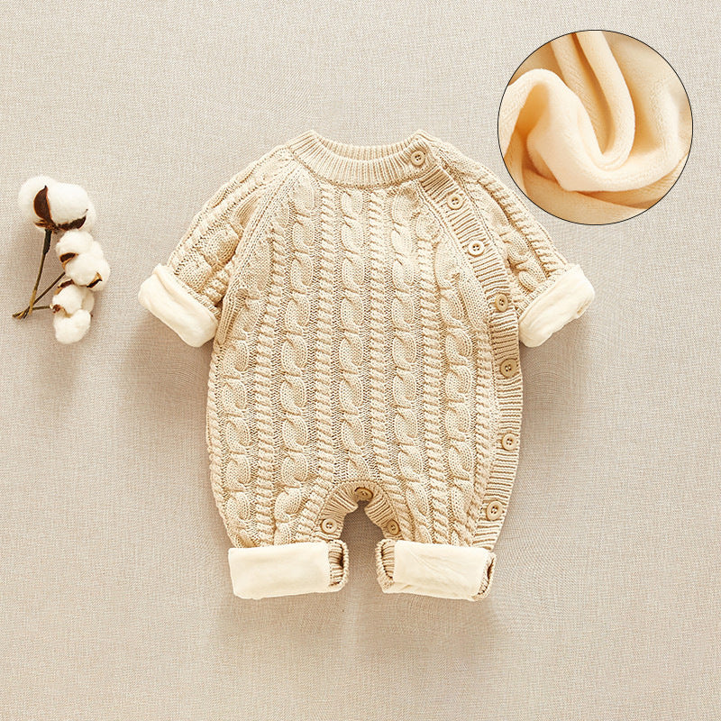 Newborn Baby Velvet One-piece Bottoming Shirt - Happy Coo Newborn Baby Velvet One-piece Bottoming Shirt - Happy Coo