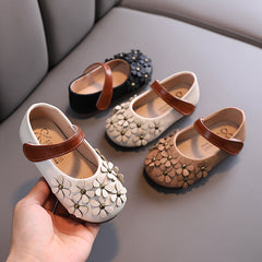Girls' Flower Non-Slip Leather Shoes - Happy Coo Girls' Flower Non-Slip Leather Shoes - Happy Coo