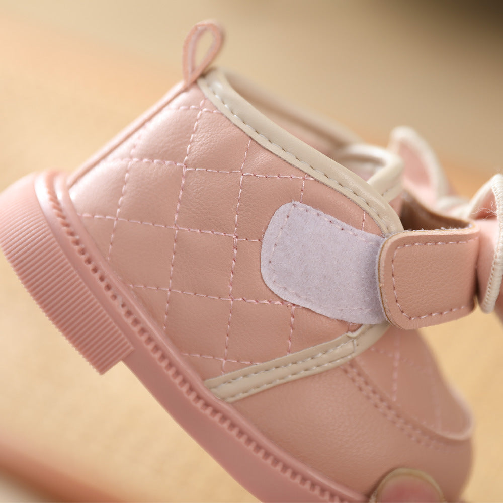 Girl Baby Simple Bow Cotton Casual Shoes - Happy Coo Girl Baby Simple Bow Cotton Casual Shoes - Happy Coo