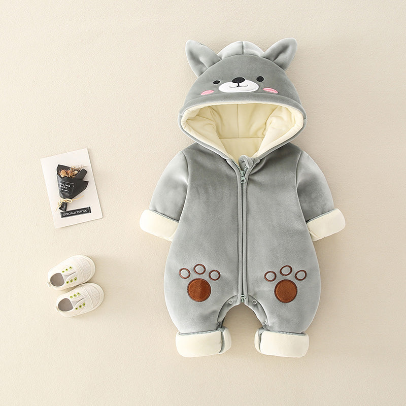 Newborn Baby Cartoon Clothes Autumn And Winter Plus Cotton Romper Climbing Clothes For Men And Women - Happy Coo Newborn Baby Cartoon Clothes Autumn And Winter Plus Cotton Romper Climbing Clothes For Men And Women - Happy Coo
