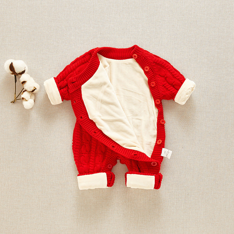 Newborn Baby Velvet One-piece Bottoming Shirt - Happy Coo Newborn Baby Velvet One-piece Bottoming Shirt - Happy Coo