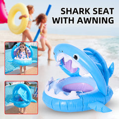 Inflatable Awning Shark Swimming Ring - Happy Coo Inflatable Awning Shark Swimming Ring - Happy Coo