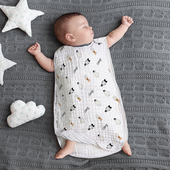 Cotton Gauze Sleeveless Newborn Sleeping Bag - Happy Coo Cotton Gauze Sleeveless Newborn Sleeping Bag - Happy Coo