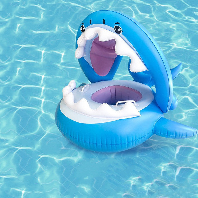 Inflatable Awning Shark Swimming Ring - Happy Coo Inflatable Awning Shark Swimming Ring - Happy Coo