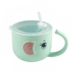 Kid's Feeding Silicone Mug with Straw - Happy Coo