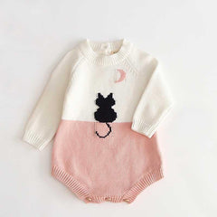 Girls' baby knitted wool jumpsuit romper - Happy Coo