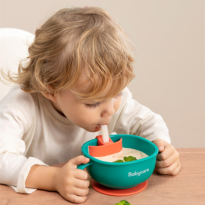 3 in 1 Baby Feeding Snack Soup Bowl with Straw - Happy Coo