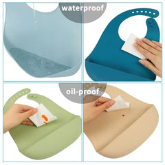 Soft Waterproof Silicone Baby Bib - Happy Coo