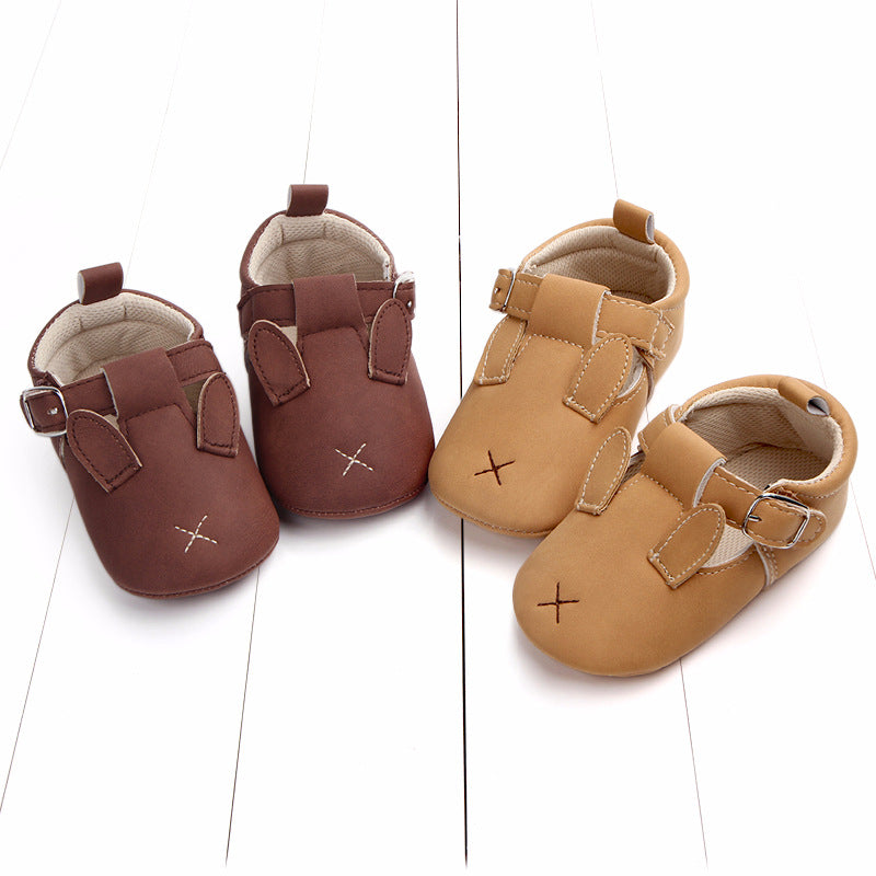 Cartoon Animal Matte Leather Baby Shoes - Happy Coo