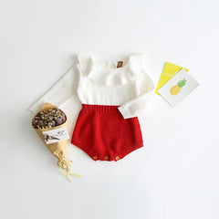 Girls' baby knitted wool jumpsuit romper - Happy Coo