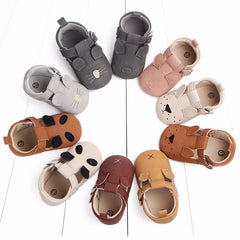 Cartoon Animal Matte Leather Baby Shoes - Happy Coo