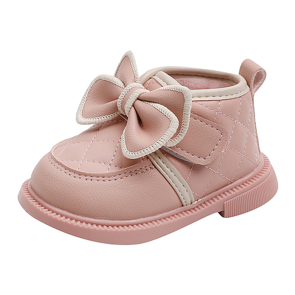 Girl Baby Simple Bow Cotton Casual Shoes - Happy Coo