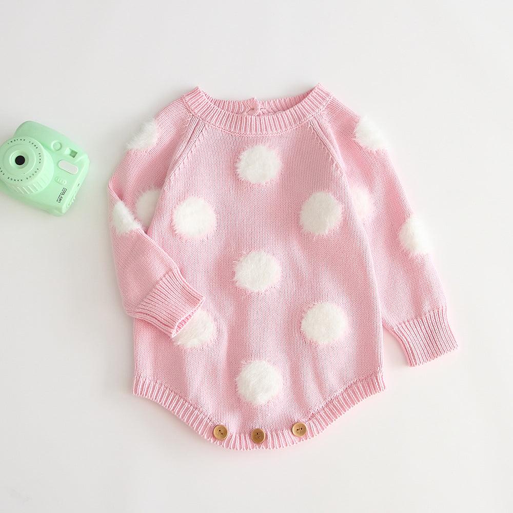 Girls' baby knitted wool jumpsuit romper - Happy Coo