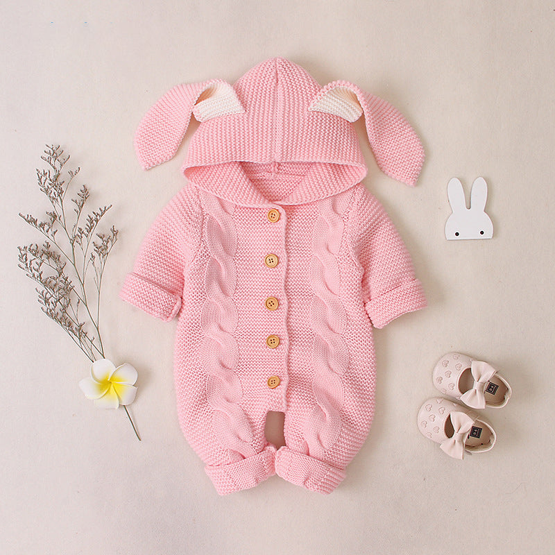 Acrylic Knitted Long Sleeve Romper for Baby - Happy Coo