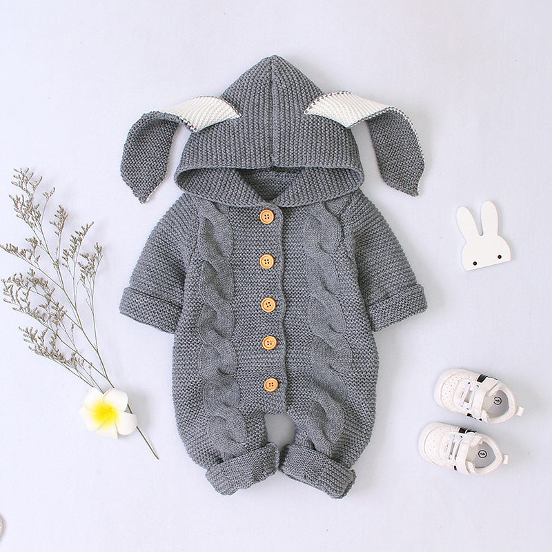 Acrylic Knitted Long Sleeve Romper for Baby - Happy Coo