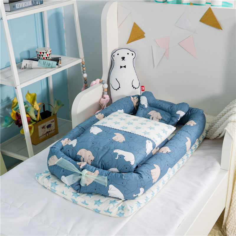 Cartoon Design Portable And Washable Baby Crib - Happy Coo