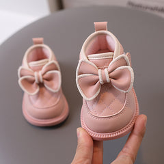 Girl Baby Simple Bow Cotton Casual Shoes - Happy Coo