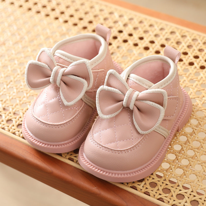 Girl Baby Simple Bow Cotton Casual Shoes - Happy Coo