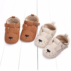 Cartoon Animal Matte Leather Baby Shoes - Happy Coo