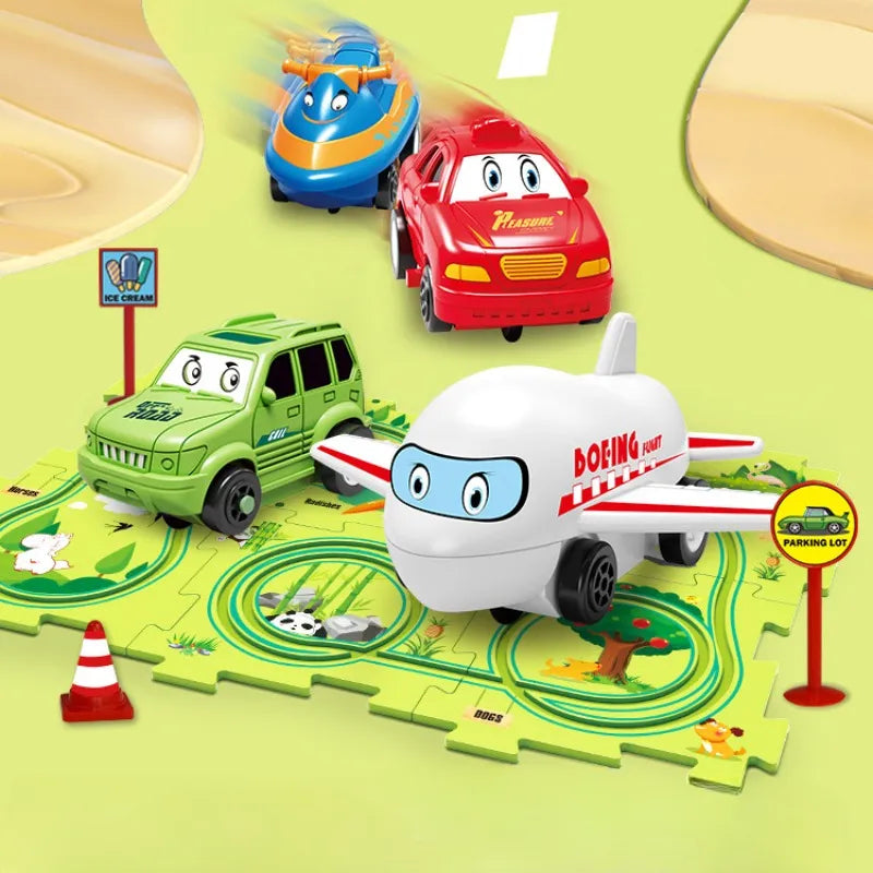 Electric Car Automatic Rail Education Toy Gift - Happy Coo
