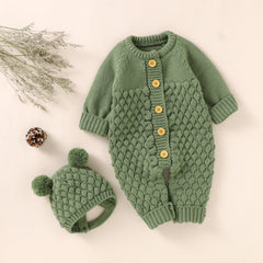 Newborn Boys Girls Solid Plain Jumpsuits - Happy Coo