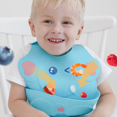 Cartoon Design Silicone Baby Bib - Happy Coo